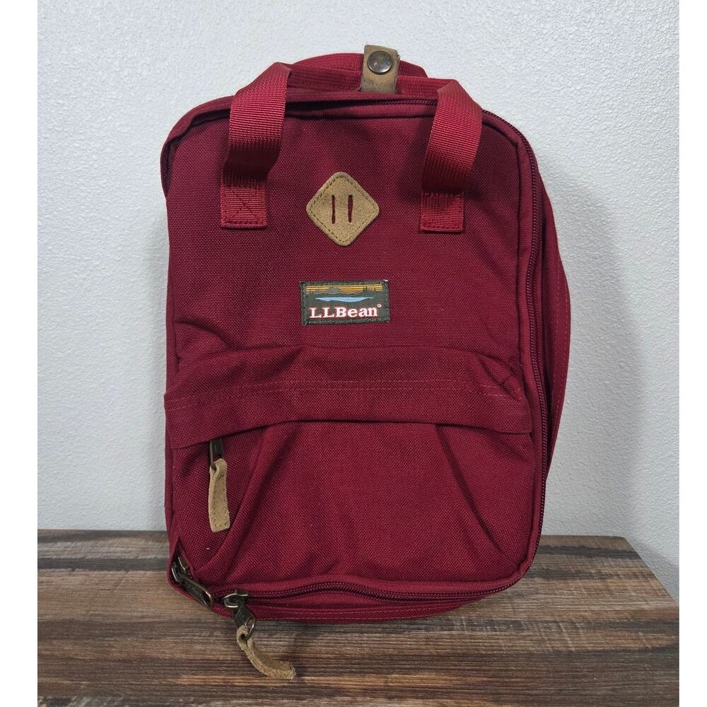 L.L. Bean Continental Red Insulated Zip Around Lunch Bag